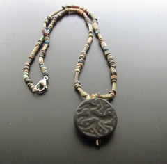 NILE Ancient Egyptian/ Near Eastern Seal Amulet Mummy Bead Necklace ca 600 BC