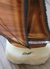 Vtg John De Mott Copper 10″ Sail Boat on Quartz Base Signed Nautical Gift