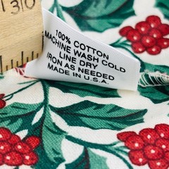 Longaberger Holly Button Basket Liner Christmas Holiday 254377 Made in USA