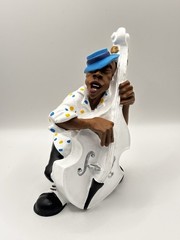 Vintage Jazz Band Ceramic Figurine Set Pianist Singer Guitar Bass Clarinet