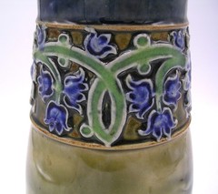 Doulton Lambeth Art Nouveau Tulip Floral Vase ~ Olive Dale/Christine Abbott~8″