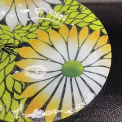 Sydenstricker Hand Made Round Dish Plate Multicolored Floral Pattern Signed 8.5”