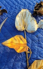3x VTG 22″ Italian Gilt TOLE Flower-Long Stem Rose+Lily+Arrowhead-Shabby Chic