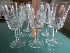 7 Waterford Crystal LISMORE 10oz 7”Tall Water / Wine Glasses Stemware Ireland
