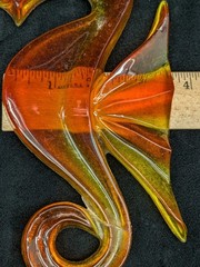 Vintage Orange Lucite Seahorse Pair 60s 70s Retro MCM Wall Decor Seahorses