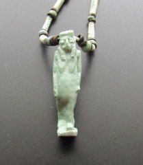 NILE Ancient Egyptian Tuaret Amulet Mummy Bead Necklace ca 600 BC