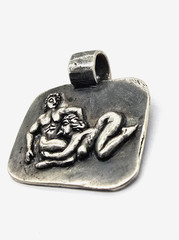Ancient Roman Erotic Silver Pendant Classical Reclining Scene Relief Artifact