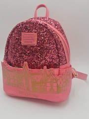 Nice LOUNGEFLY Biltmore LIMITED EDITION Pink SEQUINS Exclusive BACKPACK Bag GOLD