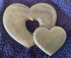 1987 Burwood Product Co. Green Decorative Hearts Set Of 2 Made In USA