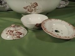 ALBION BLOSSOM Chamber Set,5 piece Pitcher and Bowl set England,Brown and white