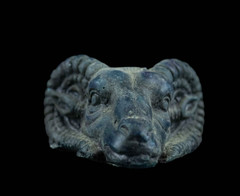 Authentic Ancient Egyptian Antiques Rare Khnum Ram Head Figurine BC
