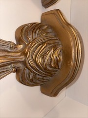 Pair Of Wood Wall Shelf Sconces Gilt Painted Draped Tassel Neoclassical