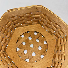 Longaberger Hexagon Clock Basket Artisan Signed No Writing on Face RARE 1997 USA