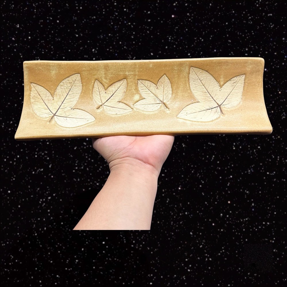 Cracker Tray Platter by Country Originals Oak Leaf Design Pottery Colombia 14”L
