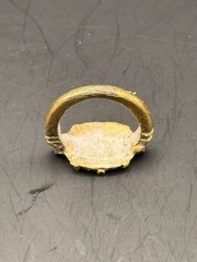 Large ancient Roman Ring bronze ring with decorated engraved bezel Antique Ring