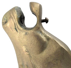 Rare Y2K Vtg Antique Brass Horse Head Rod Rack Equine Equestrian Animal Metal