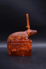 Rare Ancient Egyptian Antique Statue God Sobek Crocodile Amber Stone Egypt BC