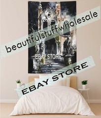 Gothic Gate Wall Hanging Tapestry Haunted Fantasy 39X59 in