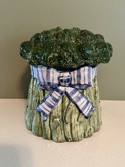 Fitz & Floyd Classic Vegetable Garden Broccoli Canister Jar Container Vtg. 1995