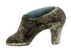 Unbranded Made in Occupied Japan Miniature Metal High Heel Shoe Pin Cushion