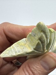 5 Vtg Hand Carved Green Moss Agate Jasper Stone Koi Fish Sculpture Decor 3″ tall