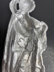 Vintage MCM Cast Aluminum Medieval Knight Wall Plaque 11.5”- #3