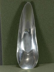 SHIRLEY CHARRON BEAUTIFUL PEWTER MODERNIST SIGNED HAND MADE TRAY HOLDER RARE