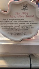 Vintage Avon Mrs PF Albee Full Size Award Figurine 1994