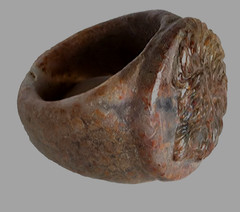 300 BC Authentic Ancient Roman hololith Ring Engraved Gemstone Lion MUSEUM GRADE