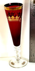 Champagne Glass -Gilded Cranberry -The Jewel House-Germany Antique/Vintage