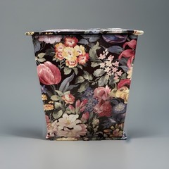 Vintage 1990s Floral Decoupage Covered 3 Drawer Jewelry Trinket Box