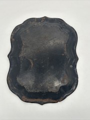 Victorian Antique Toleware Hand Painted Metal Tray & Bowl • Fruit/Foliage