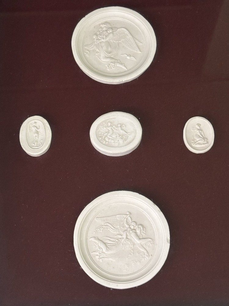 Vintage Grand Tour Neoclassical Intaglio Plaster Relief Shadow Box Wall Art