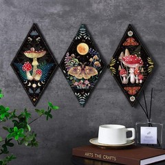 6 Pieces Gothic Wall Decor Boho Sun Moon Phases Wall Art Gothic Minimalist St…
