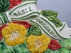 Fitz & Floyd Herb Garden Thyme Basil Oregano Parsley Canape Plate 1996