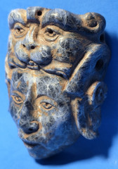 PRE-COLUMBIAN MAYAN STONE DIGNITARY MASK PENDANT