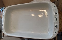 New Longaberger 9×13 Woven Traditions Ivory Baking Dish NIB