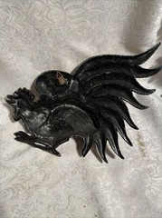 Vintage Pair Rooster Cocks Fighting Wall Hanging Decor Rustic Art Cast Aluminum