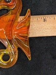 Vintage Orange Lucite Seahorse Pair 60s 70s Retro MCM Wall Decor Seahorses
