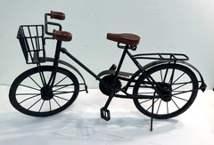 Large 19.5″ L Collectible Wooden & Wrought Iron Bicycle Model Black Vintage