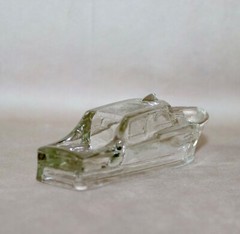 Boat Hollow Candy Holder Clear Glass ~ 4 3/4” Long 1940’s