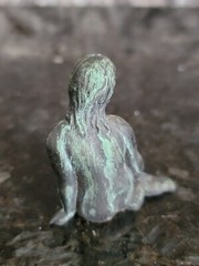 Vintage Cast Metal La Petite Sirene of Denmark Little Mermaid Figurine 2″ Patina