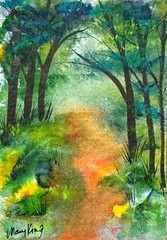 Watercolor ACEO Original Painting by Mary King – Secret Blooms