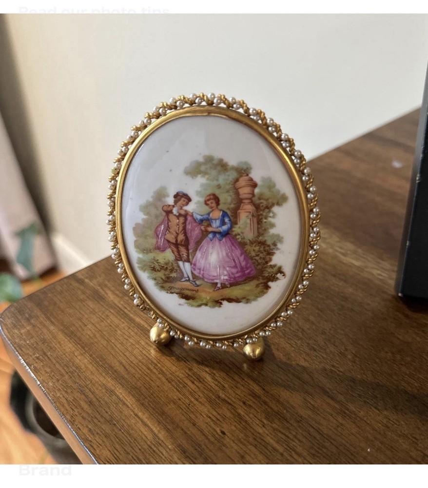 Olletsac Cromos de Limoges Mini Plaque, Courting Couple