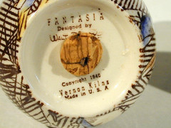 DISNEY VERNON KILNS CA. FANTASIA “AUTUMN BALLET’ SALT AND PEPPER SHAKERS 1940