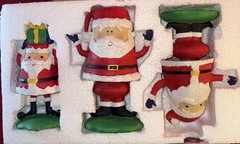Mingle & Jingle (Boxed 3 Different Bobble Head Santas) 6 /14″, 6 1/8″ & 6″