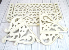 Homco Vintage 1982 White Plastic Wall Shelf Comes Apart Bathroom Bedroom R4