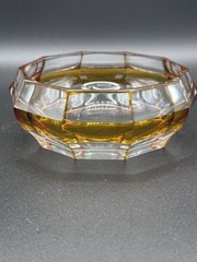 Hand Cut Cased Crystal 2 Piece Set Small Vase And Covered Box Rare And Unique!