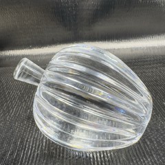 Heavy Clear Lead Crystal Cut Glass Apple Fruit Art Glass Figurine Paperweight