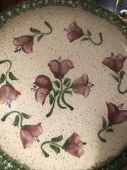 Original Parsley Pottery Magnolia￼ Round Platter Chop Plate 13 3/4”